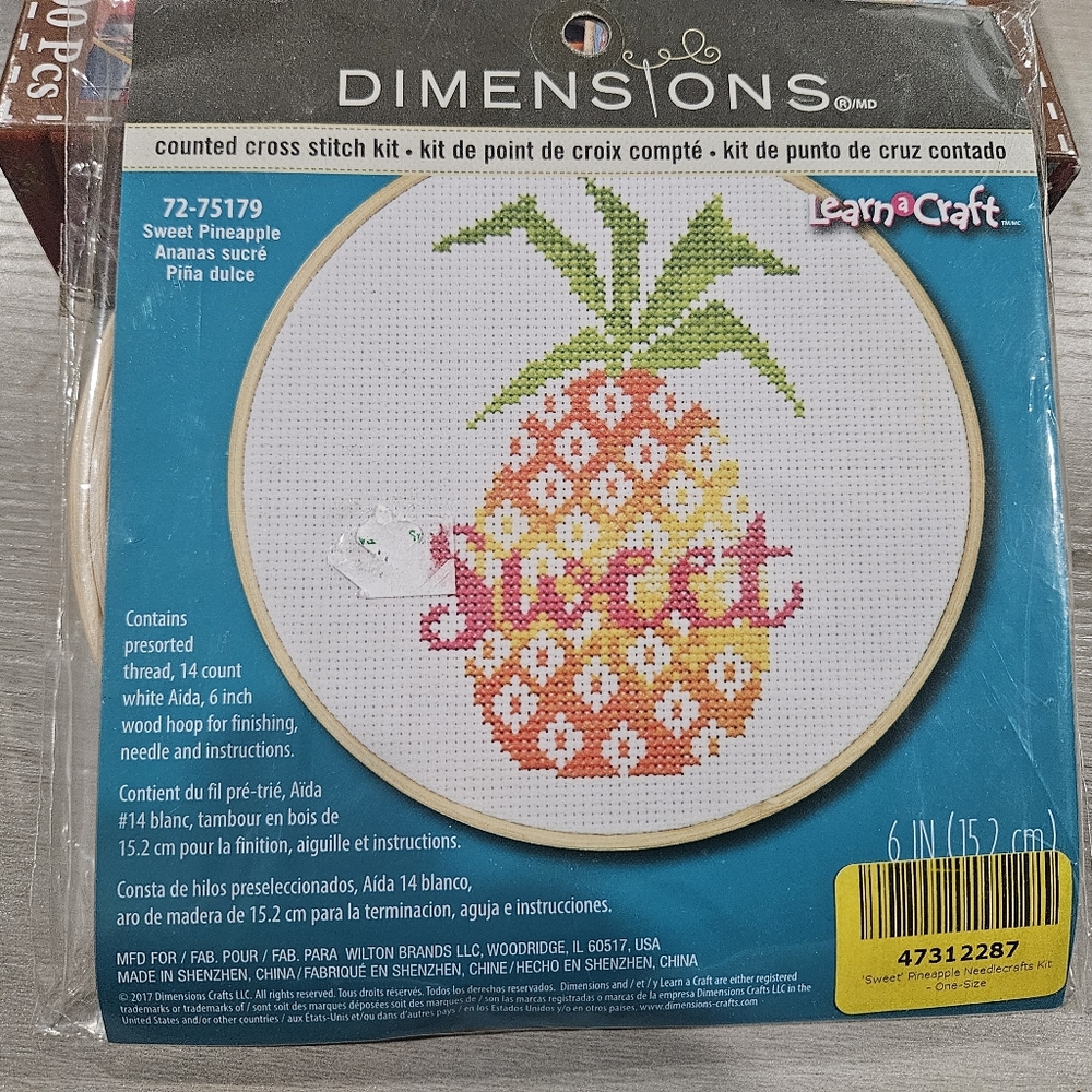 Dimensions Learn A Craft Sweet Pineapple Counted Cross Stitch Kit